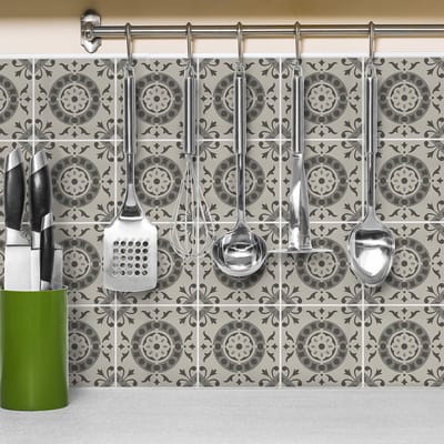Tegelstickers voor keuken en badkamer - 24 AZULEJOS HIPOLITO tegelstickers - 24 stickers 10x10cm