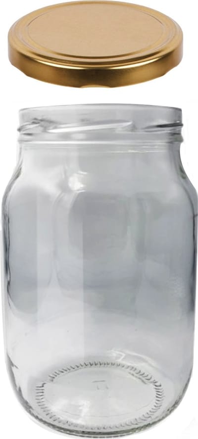 Glazenpot 1.7 liter met gouden deksel- Weckpot 1.7 liter - inmaakpot - augurkenpot