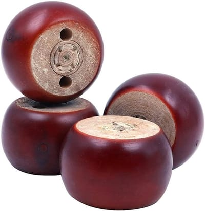 Jhubersproducts - Vervangende meubels - Houten meubelpoten - Set van 4 - Roodbruin - Duurzaam en stijlvol - Geschikt voor diverse meubels - 7 cm diame