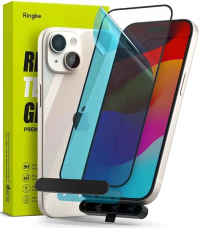Ringke Screen Protector Geschikt voor Apple iPhone 16 Plus / 15 Plus | 9H Tempered Glass | Case Friendly