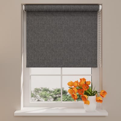 DTCH® Rolgordijn Verduisterend - Easy Texture - Antraciet 80 x 190 cm – Meerdere maten verkrijgbaar - Meekleurende achterzijde – 3 stoflagen