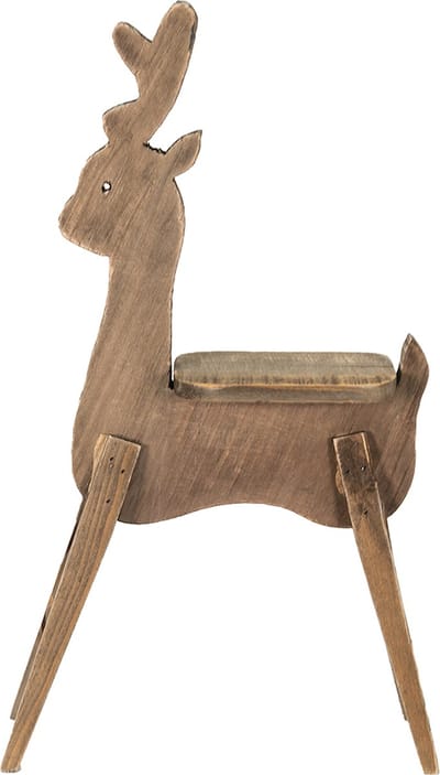 Clayre & Eef Plantentafeltje Rendier 69 cm Bruin Hout