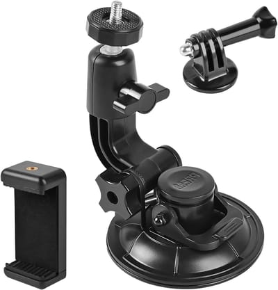 Stevige 9CM Zuignap Bevestiging voor Autoruiten en Dashboard voor GoPro, SJCAM, DSLR en Smartphones voor Vloggen en POV-opnames