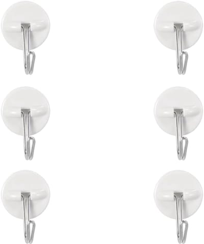 Famanu - Zelfklevende haken, 6 stuks, multifunctionele kleefhaken voor badkamer, keuken en muur