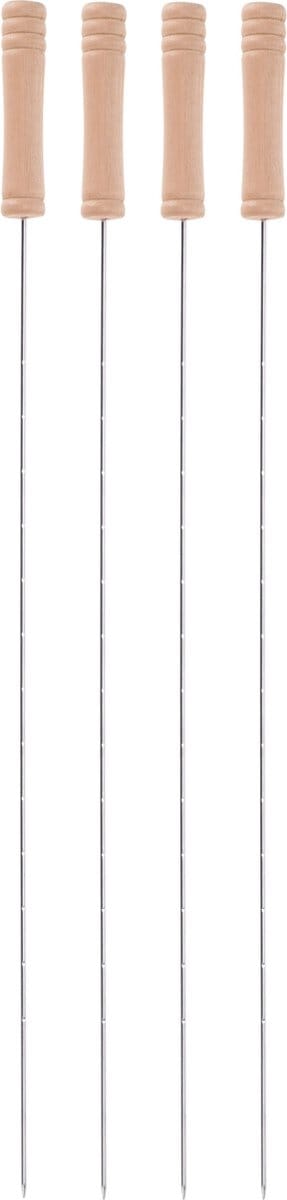 4x stuks Barbecue spiezen/vleespennen van metaal 40 cm - Barbecue benodigdheden - Spiezen/pennen voor vlees