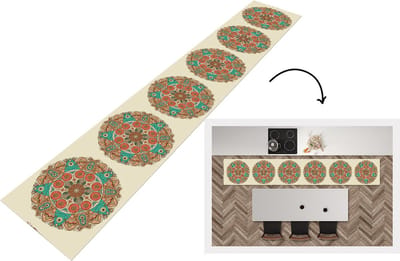 Keukenloper - Loper keuken - Mandala - Patronen - Pauw - 300x50 cm - Keukenloper vinyl