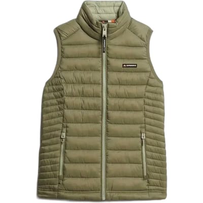 Superdry Fuji Lite Gewatteerd Gilet Slanke Pasvorm Groen Grootte: 38