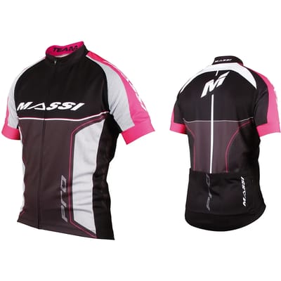 Massi Pro Team Korte Mouw Wielertrui Roze M Man