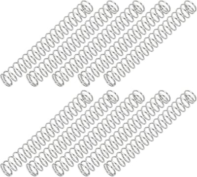 Set van 10 Verlengluchtveren RVS 304 0.5mm Draaddiameter 4mm Buitendiameter 40mm Lengte