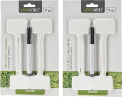 Pro Garden Plantenstekers plastic stokjes - set 32x - 15 cm - planten/kruiden labelen