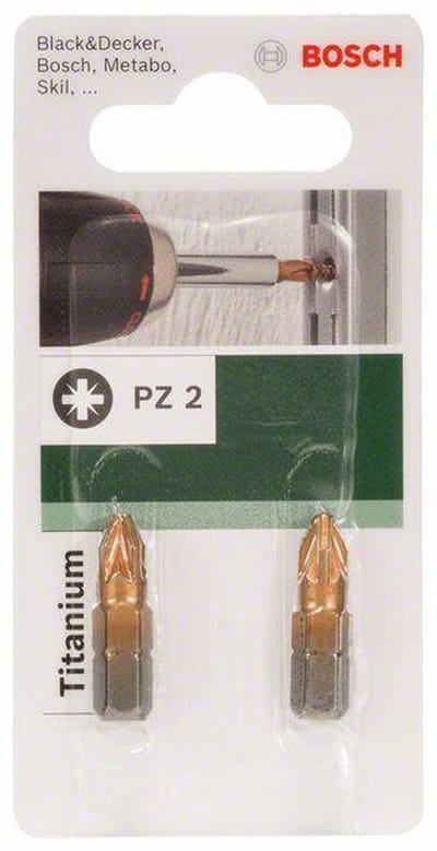 Bosch Schroefbit Titanium PZ PZ 2 - 25 mm