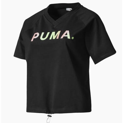 Puma V Hals T-shirt Grafisch Merk T-shirt Zwart 595221 01