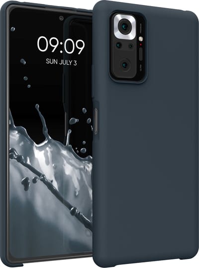kwmobile telefoonhoesje geschikt voor Xiaomi Redmi Note 10 Pro - Hoesje met siliconen coating - Smartphone case in leisteen