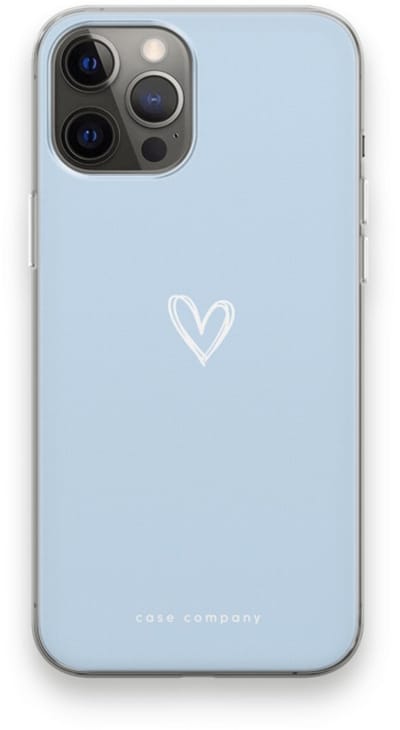 Case Company® - Hoesje geschikt voor iPhone 12 Pro Max hoesje - Klein Hart Blauw - Soft Cover Telefoonhoesje - Bescherming aan alle Kanten en Schermrand
