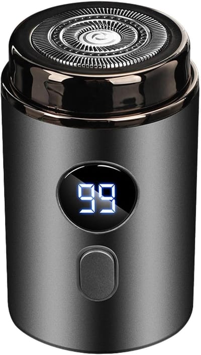 Elektrisch Scheerapparaat - Mini Shaver - Snel Scheren - Digitaal Display - 4.5 x 7.5 cm - Grijs