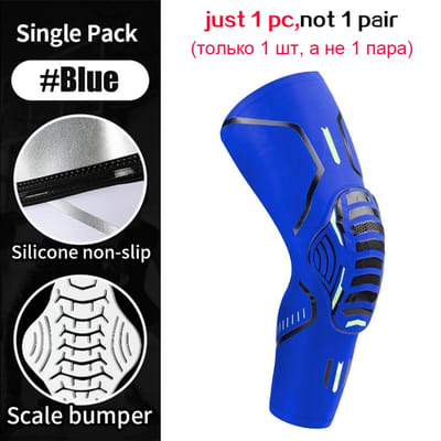 1-delige set sportkniebeschermers, compressiekniebeschermers, schokbestendige kniebeschermers voor hardlopen, unisex kniebeschermers S blue
