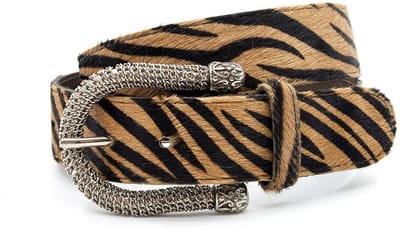 Dames riem beige/bruin met unieke gesp - 4 cm breed - Leer - Jeans riem - Casual - Maat 90