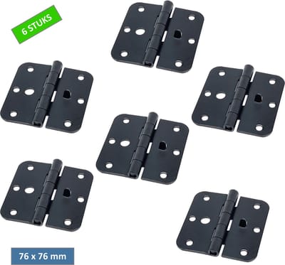 TQ4U scharnier - 76 x 76 mm - Losse pen - Dievenklauw - Matwart - 6 stuks