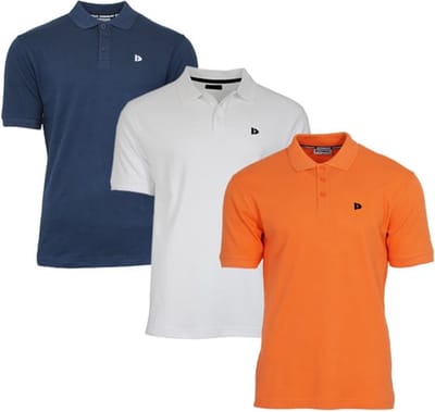 3-Pack Donnay - Polo (Noah) - Sportpolo - Heren - Navy/White/Apricot orange (584) - maat XXL