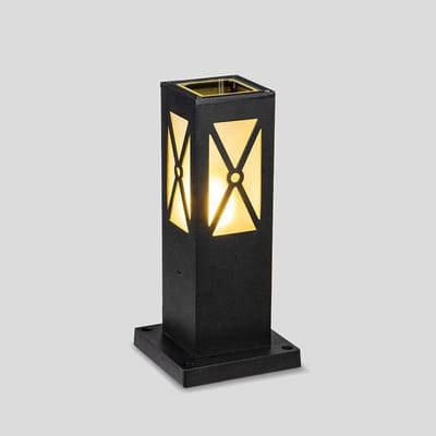 Buitenlantaarn - Tuinlamp Kolom - Tuinverlichting Buiten - IP65 Waterdicht - 9x9x31 cm - Zwart