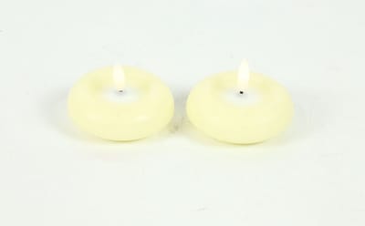 Countryfield LED drijfkaars speelgoed 7,5cm 2 stuks creme decoratie.