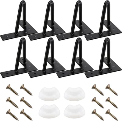 8 Stuks 10cm Zwarte Haarspeld Poten, Meubel Poten met Beschermende Voetjes en Schroeven, Stevige Metalen Poten voor DIY Meubels en TV Kasten