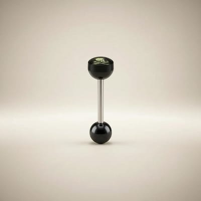 Aramat Jewels | Tongpiercings | Stalen tongpiercing met acryl logo | Gezicht | |7mm | Staal | Volwassenen | Verkleurd niet