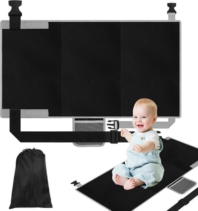 Allecto Plus - Kindervliegtuig voetensteun: opvouwbaar & verstelbaar, zwart