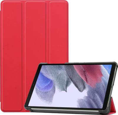 Hoesje - Geschikt voor Samsung Galaxy Tab A7 Lite - Dun & Stevig - Hardcover Book Case - Trifold Bookcase Hoes - Hard Cover - Tablethoes - Rood