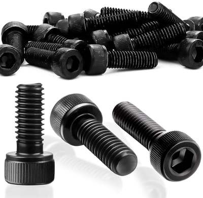 60 Stuks M3x12mm Hexagon Bouten van Koolstofstaal met Volledige Draad voor Bevestiging van Elementen - Zwart