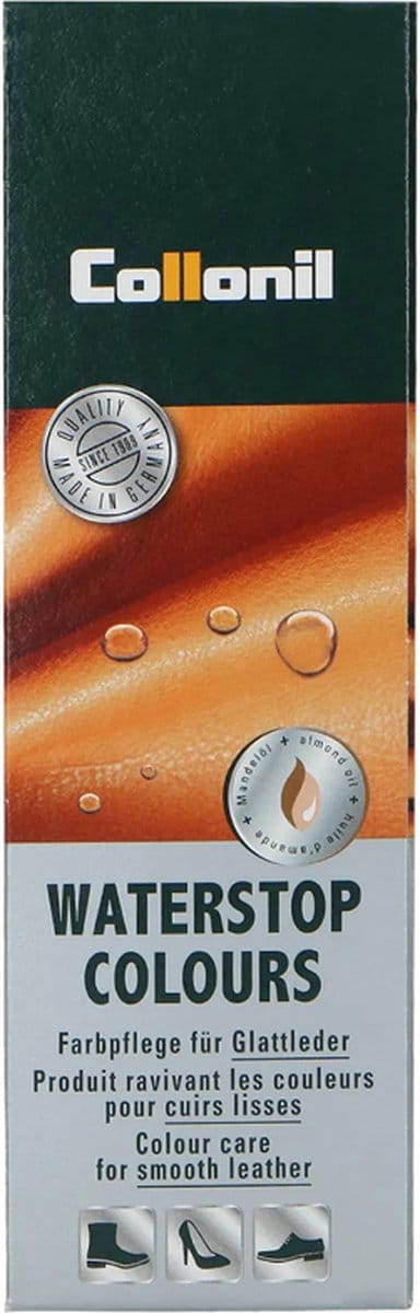 Leer impregneren met gladleer bescherming van Collonil - Waterstop kleur 010 - Creme Wolwit Marmer - tube 75cl