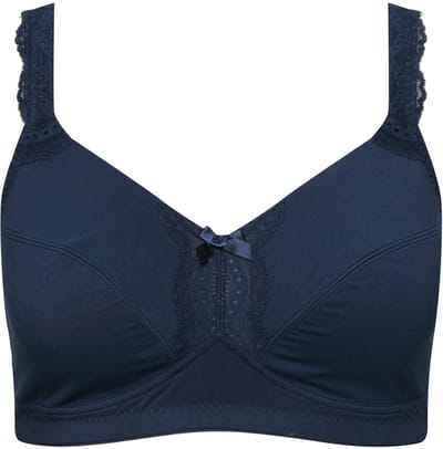 Ulla Popken - Dames - Softbeha kanten detail zonder beugels - Nachtblauw - Maat 115E