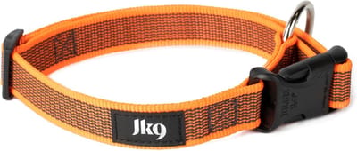 Halsband voor honden, 25 mm (39-65 cm), Oranje-Grijs - Duurzaam en Kleurmatching