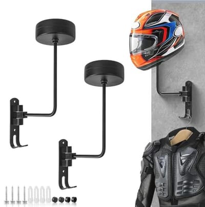 Premium Helmhouder voor Wandmontage - Aluminium Houder voor Helmen en Accessoires (Set van 2)