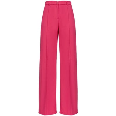 PINKO Pureza Pantalone Crepe Fluido Raspberry Red Size: 42 | Wide-Leg & Flared Pants Outlet | Dames | Roze