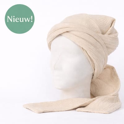 Mon'Que Curly Boost - Hydrofiele Plopdoek voor Krullen – ecru – Zacht, Ademend & Dubbel Laags – Voor Minder Pluis & Meer Kruldefinitie