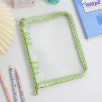 A5 Laser Ster Rits Map Verzamelboek Vulling Organizer DIY Journal Dagboek Transparant Kpop Idool Fotoalbum Kawaii Schrijfwaren