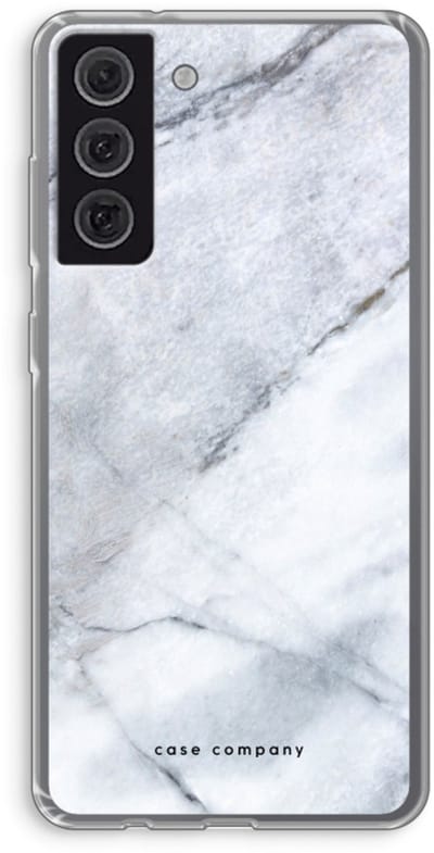 Hoesje geschikt voor Samsung Galaxy S21 FE hoesje - Witte marmer - Soft Cover Telefoonhoesje - Bescherming aan alle Kanten en Schermrand