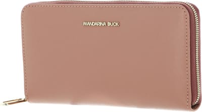 MANDARINA DUCK Leren Portemonnee Luna Zip Around Wallet Desert Sand Oud roze