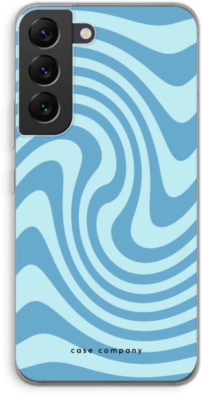 Case Company® - Hoesje geschikt voor Samsung Galaxy S22 hoesje - Swirl Blauw - Soft Cover Telefoonhoesje - Bescherming aan alle Kanten en Schermrand