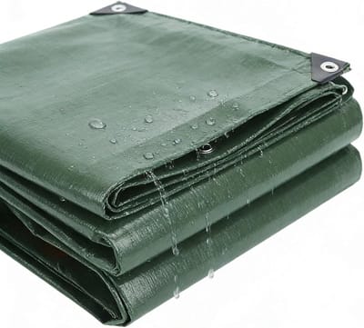 Waterdicht Zeildoek - Afdekzeil Bouwtarp - Bescherming Buiten - Versterkt met Ogen - 150 x 220 cm - Groen