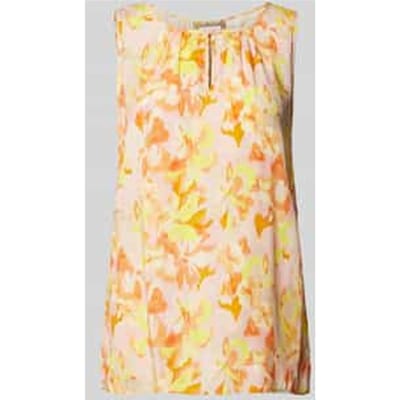 Blousetop met druppelvormige hals, model 'WOVEN'