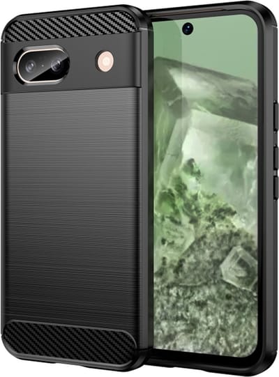 Hoesje geschikt voor Google Pixel 8a - Techsuit Carbon Silicone Back Cover - Zwart