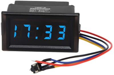 Shopcentral - Multifunctionele Elektronische Klok - LED Digitale Display - Waterdicht en Stofdicht - Blauw - Auto en Truck Klok - Geschikt voor DC 4.5-30