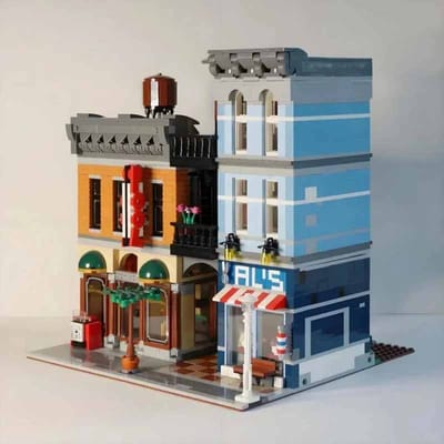 2262 STUKS Detectivekantoor DIY Bouwstenen Bakstenen Architectuur Speelgoed Compatibel met 15011 10246 City StreetView Verjaardagscadeau gray