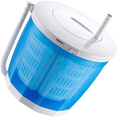 Handmatige Wasmachine - Mini Wasmachine - Camping Wassen - Handslinger Bediening - 33x33x35 cm - Hemelsblauw