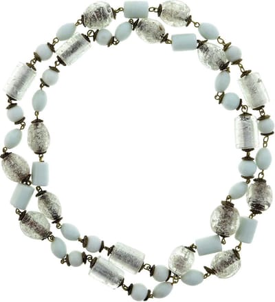 Behave® Lange kralen ketting wit 110 cm - Nikkelvrij, Geschenkverpakking