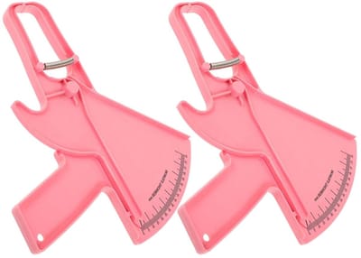 Vetmeter Calipers - Huidplooimeter - Lichaamsvet Meten - Ergonomisch Ontwerp - 2 Stuks - Roze