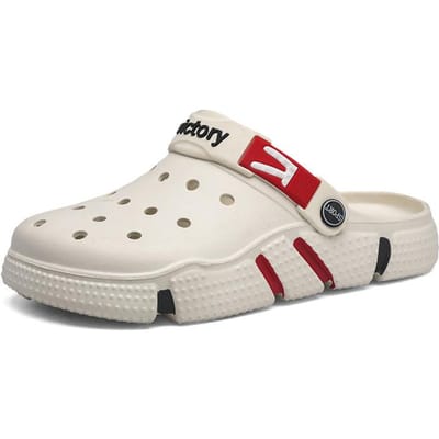 Extra Grote Maat Gaten Schoenen Trendy Antislip Zachtzool Tas Hoofd Sandalen Dragen Dikke Zool Strand Heren Slippers 38 white