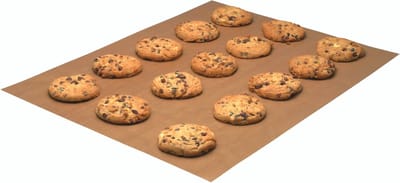 Kitchen Craft Groot Vel Herbruikbaar Bakpapier met Anti-Aanbaklaag - Bruin Bakpapier Siliconen Bakmat 40 x 33 Centimeter